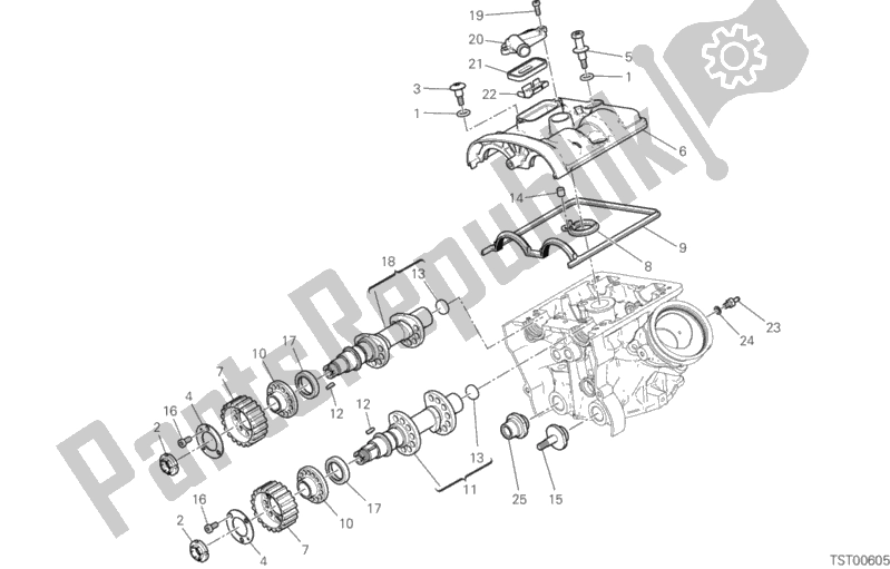 All parts for the Vertical Cylinder Head - Timing of the Ducati Multistrada 950 Brasil 2019